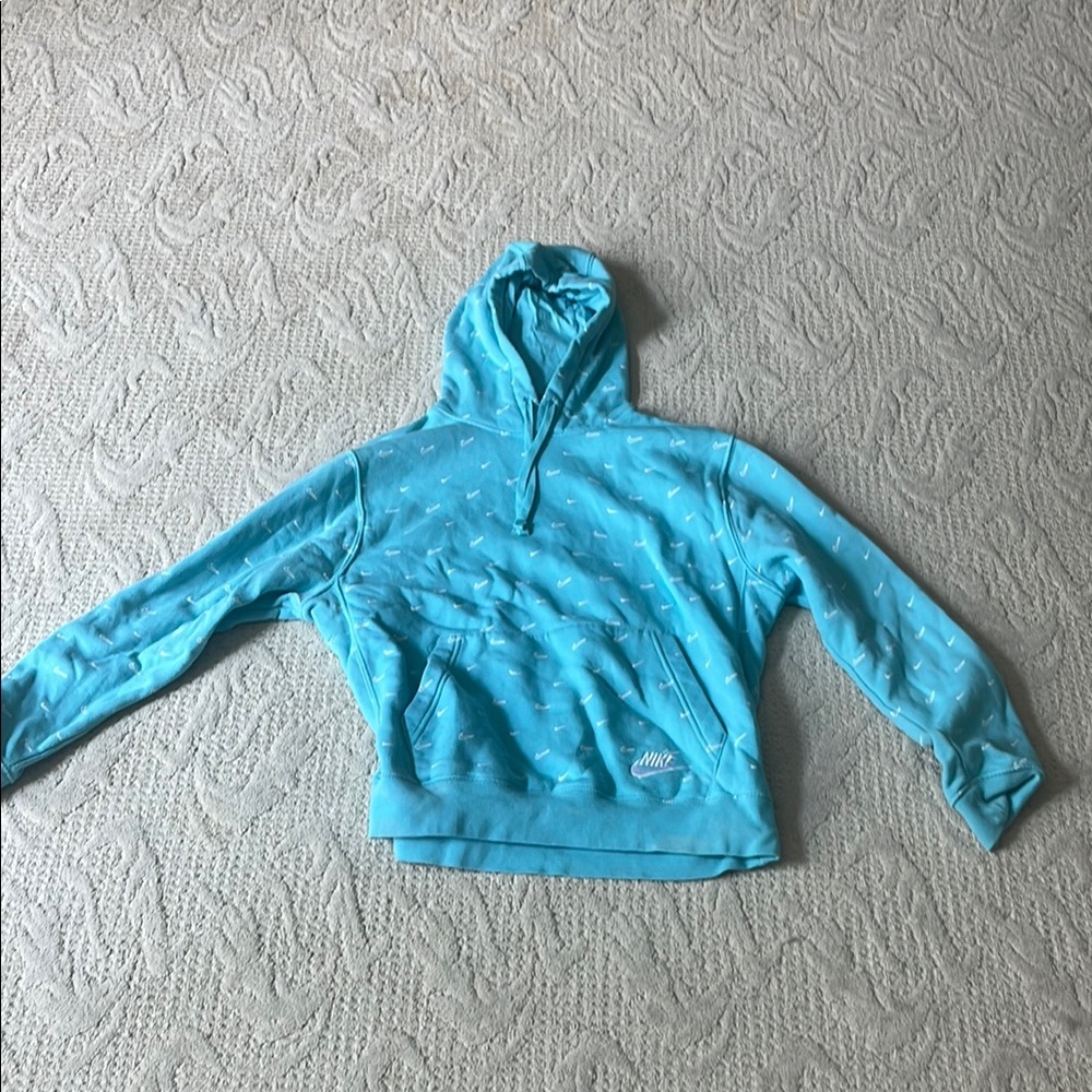 Nike Turquoise Hoodie with Pattern